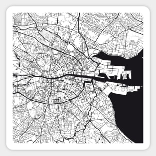 Dublin Map City Map Poster Black and White, USA Gift Printable, Modern Map Decor for Office Home Living Room, Map Art, Map Gifts Sticker